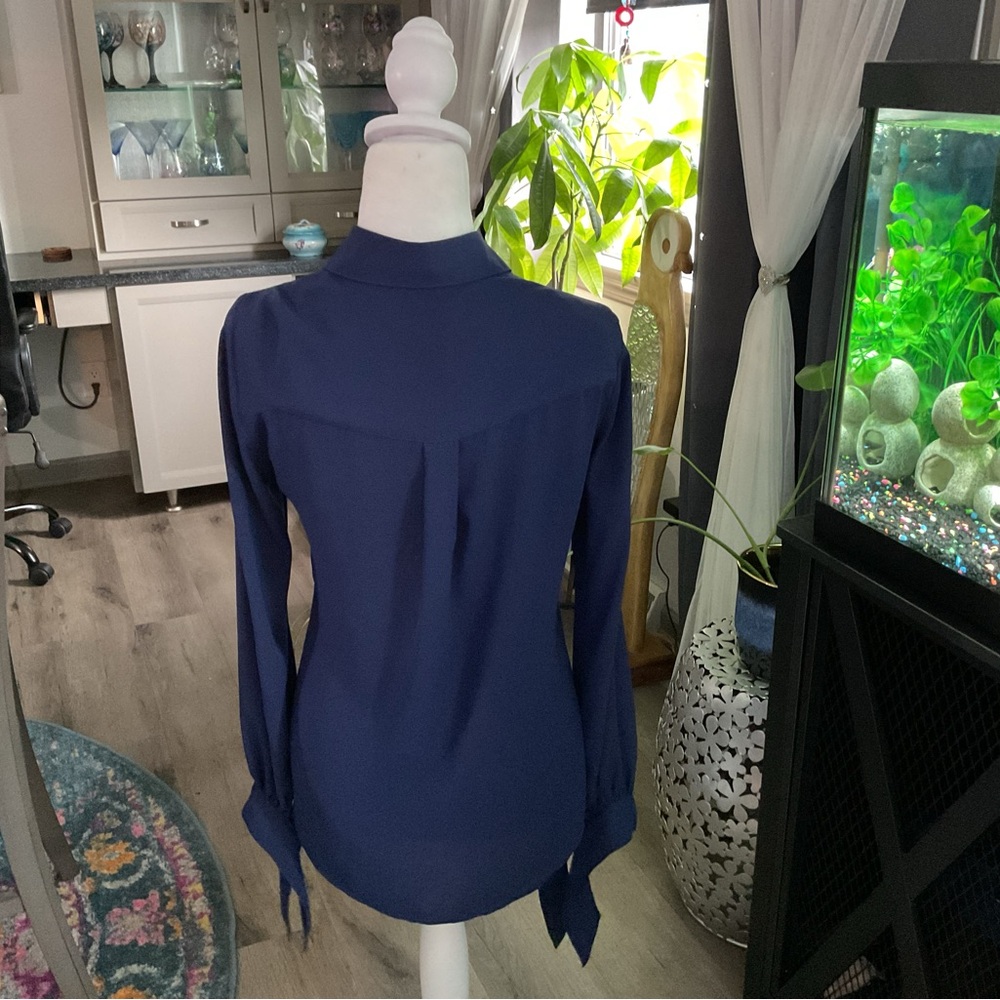 Express Portifino Deep Blue Women's Blouse - Picture 2 of 4